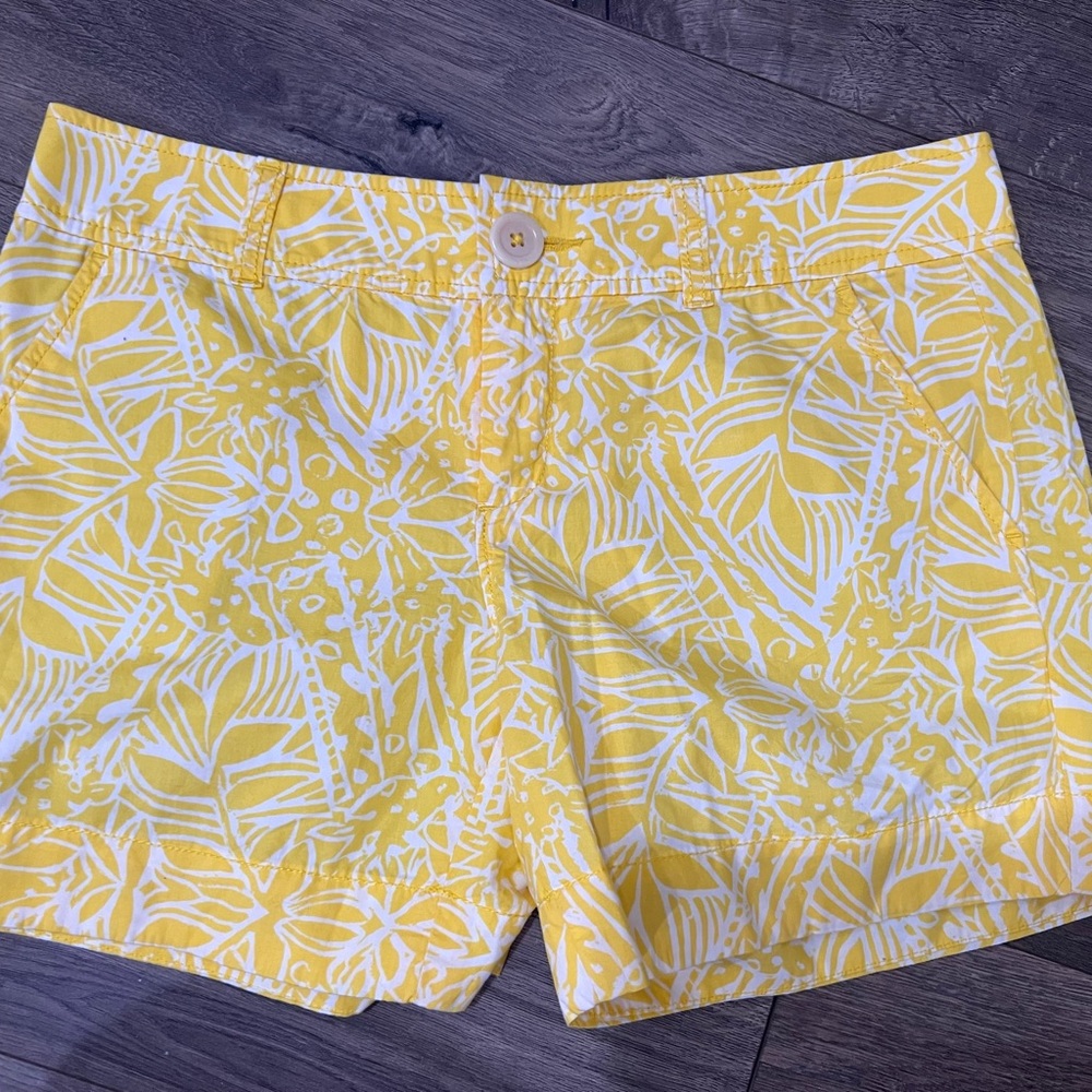 Lilly Pulitzer Yellow and White Bermuda Shorts